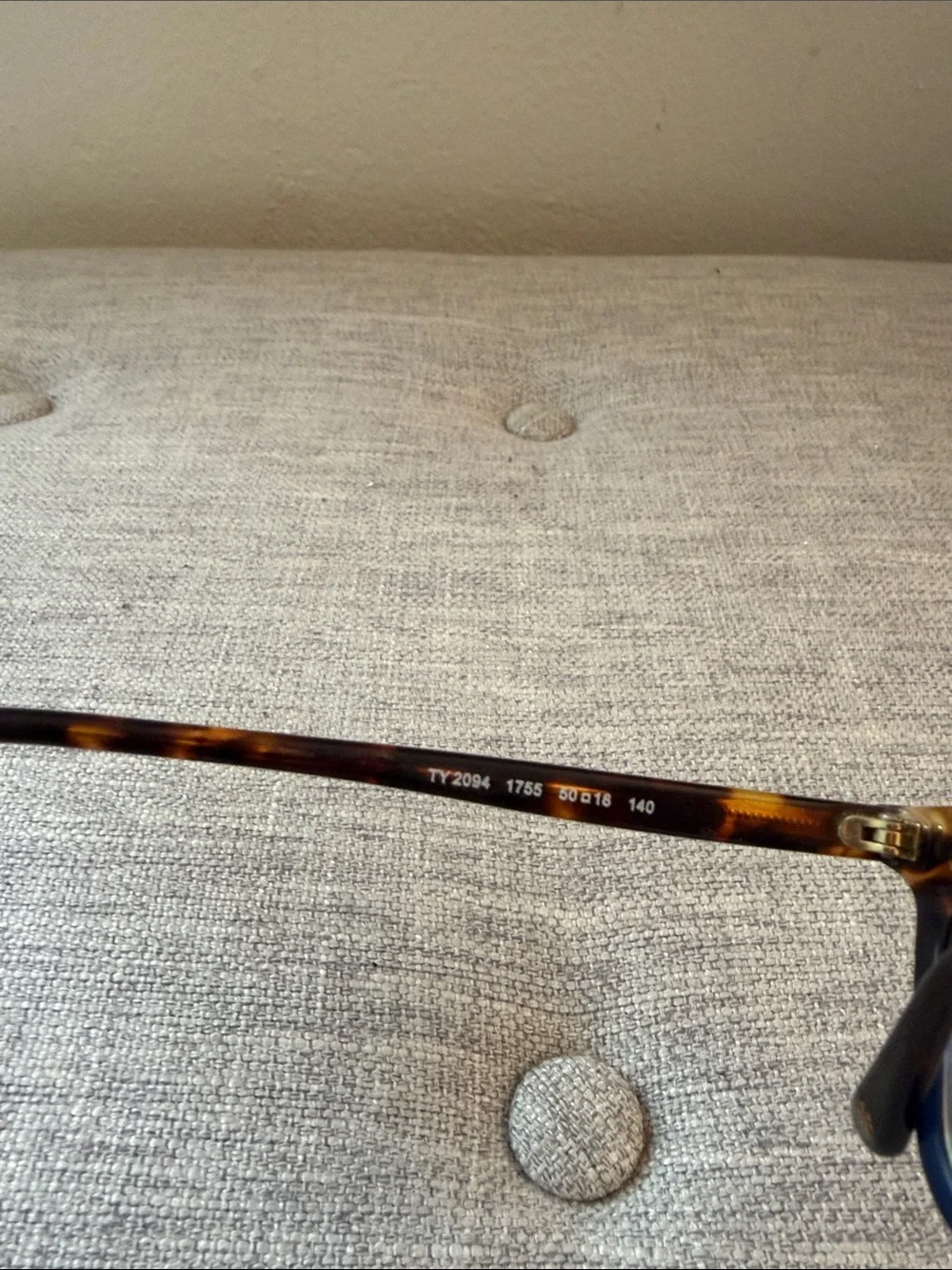 Tory Burch Blue and Tortoiseshell Eyeglasses with Orange Case
